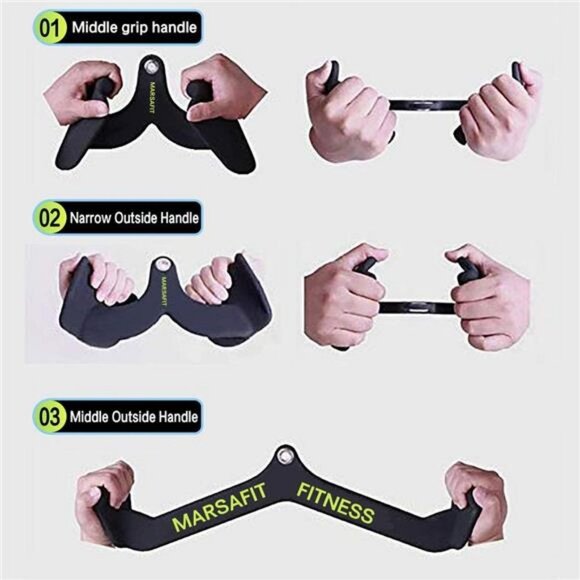 Home Gym Fitness Rowing T-bar V-bar Pulley Cable Machine Attachments - Picture 4 of 6